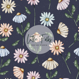 SEAMLESS DESIGN - VINTAGE DAISIES (NAVY)